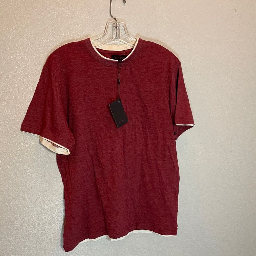 New smash size small t shirt wine‎ purple red white short sleeve shirt